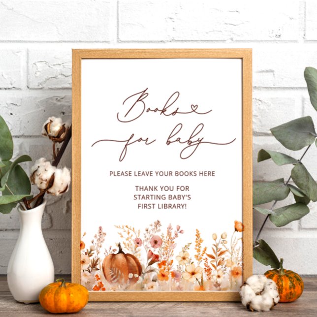 Pumpkin Fall Wildbloms Bokar för Baby Poster (Skapare uppladdad)