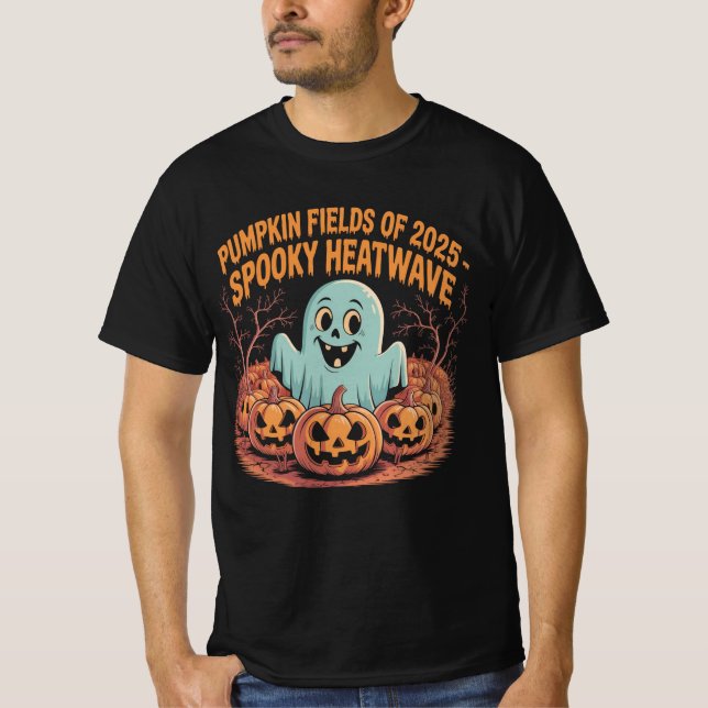 Pumpkin Fält från 2025 Spooky Heatwave Halloween | T Shirt (Framsida)