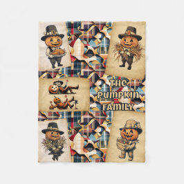 Pumpkin Family Pilgrims Play Fleecefilt