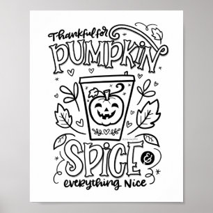 Pumpkin-färgningssida Poster