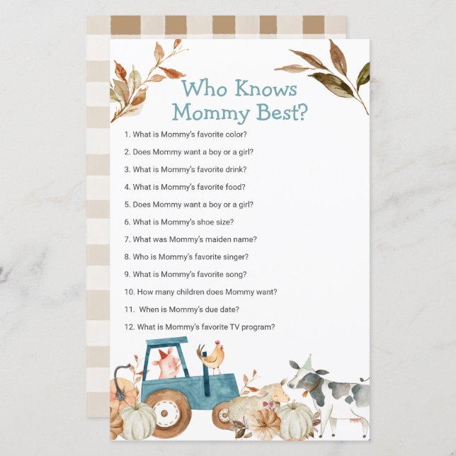 Pumpkin Farm Animal Tractor som känner Mamma bäst (Fram/baksida)