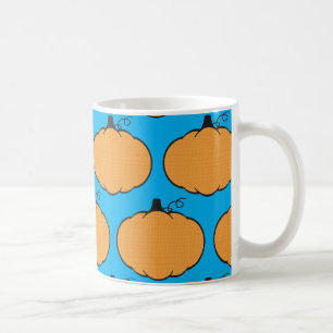 Pumpkin Faux Embroidery Print Mönster Kaffemugg