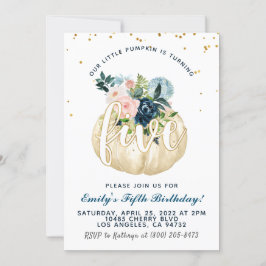 Pumpkin Femte födelsedagsinbjudan Inbjudningar