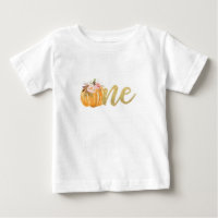 Pumpkin First Birthday ONE Shirt - Blommigt