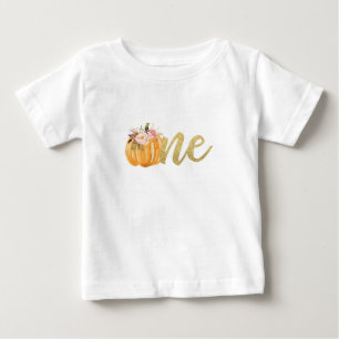 Pumpkin First Birthday ONE Shirt - Blommigt T