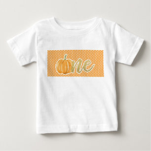 Pumpkin First Birthday ONE Shirt - Orange Dots T