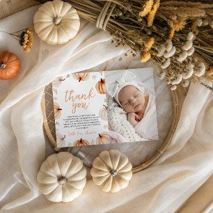 Pumpkin First Birthday Photo Tack Inbjudningar