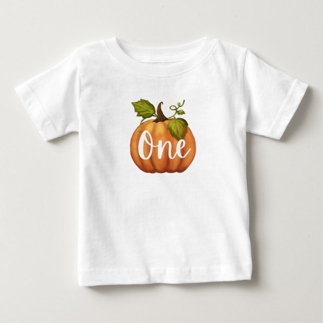 Pumpkin First Birthday T Shirt (Framsida)