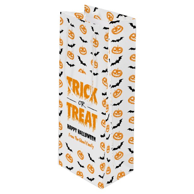 Pumpkin Fladdermus Bus eller godis Light (Framsidan Vinklad)