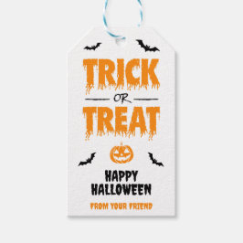 Pumpkin Fladdermus Bus eller godis Party Light Presentetikett