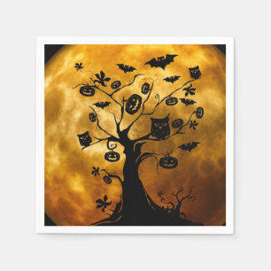Pumpkin, Fladdermus och Uggla Halloween Pappersser Pappersservett