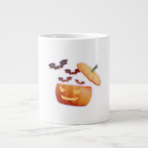 Pumpkin & Fladdermus Vibes - Spooky Halloween Stil Jumbo Mugg