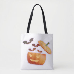 Pumpkin & Fladdermus Vibes - Spooky Halloween Stil Tygkasse