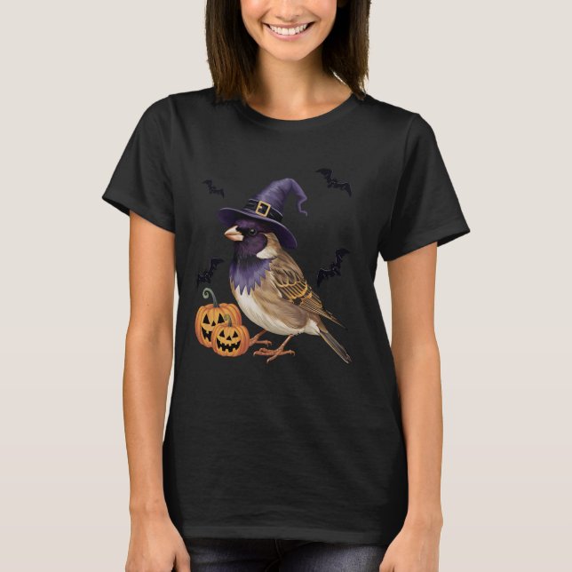 Pumpkin Fladdermus Witch Costume Sparrow Bird Hall T Shirt (Framsida)