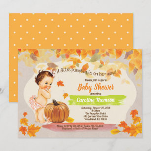 Pumpkin flicka dusch, rustik vintage inbjudningar