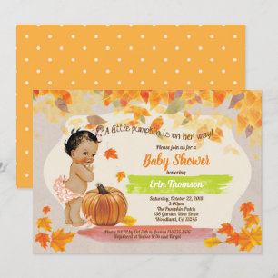 Pumpkin flicka dusch vintage fall av rustik inbjudningar