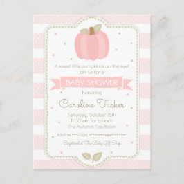 Pumpkin Flicka Rosa Baby Shower-inbjudan Vykort