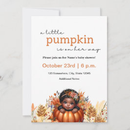 Pumpkin Flicka Shower Black Child Inbjudningar