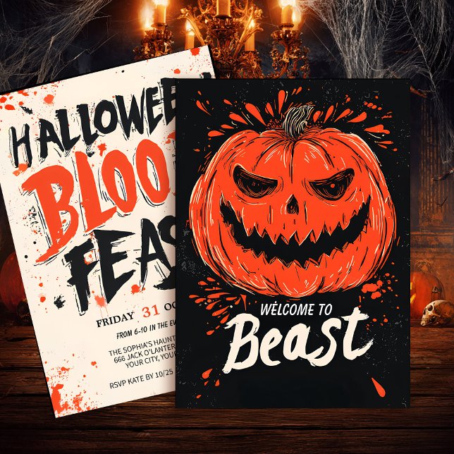 Pumpkin Flinare Halloween fest Inbjudningar (Skapare uppladdad)