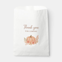 Pumpkin Floral Thank You For Coming Fall Favor Bag