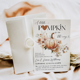 Pumpkin & Flower Boho Fall Baby Shower Inbjudningar