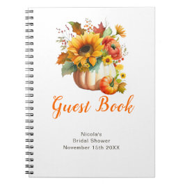 Pumpkin Flower Bouquet Bridal Shower Guest Book Anteckningsbok