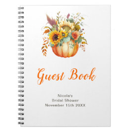 Pumpkin Flower Bouquet Bridal Shower Guest Book Anteckningsbok