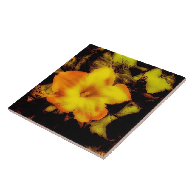 Pumpkin Flower Kakelplatta (Sidan)