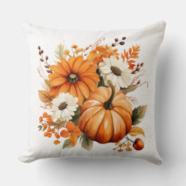 Pumpkin & Flowers (höstfällning), Orange Kudde