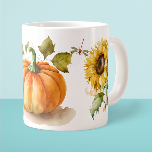 Pumpkin & Flowers Jumbo Mugg (Skapare uppladdad)