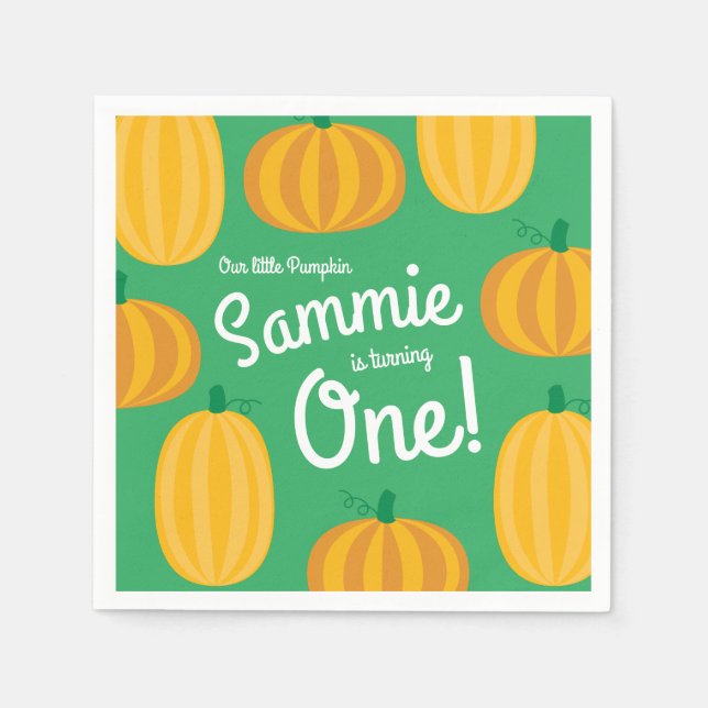 Pumpkin Födelsedagsfest Kids Pappersservett (Framsidan)