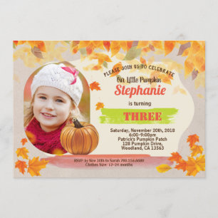 Pumpkin-födelsedagskalender Fall Thanksgiving-foto Inbjudningar