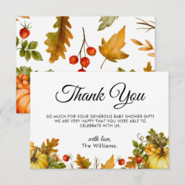 Pumpkin Foliage Autumn Shower Tack Kort