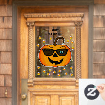 Pumpkin-fönsterklämning för anpassningsbar Text-fu