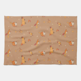 Pumpkin Food Art Doodle Mönster Fall Kitchen Towel Kökshandduk
