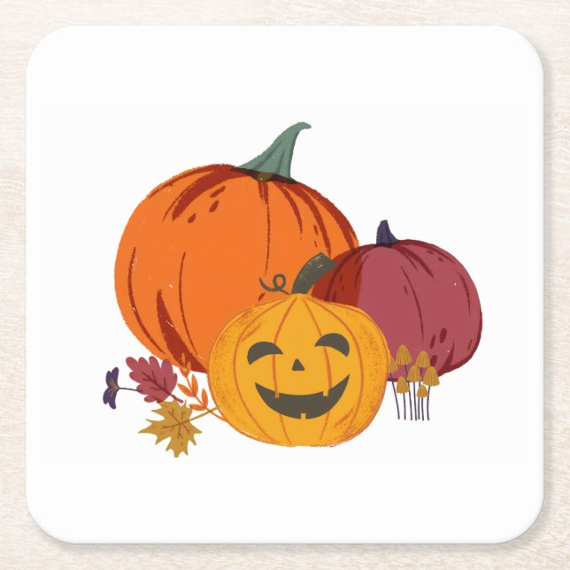 Pumpkin för att prata om underlägg papper kvadrat (Framsidan)