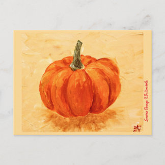Pumpkin for Autumn, original art print Postcard Vykort