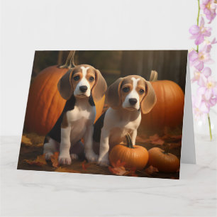 Pumpkin för beagle Puppy Autumn Delight Kort
