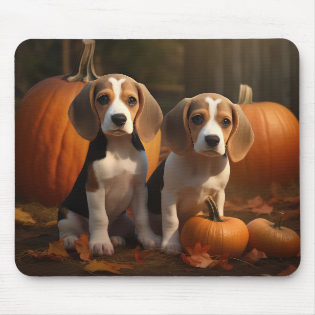 Pumpkin för beagle Puppy Autumn Delight Musmatta (Framsidan)