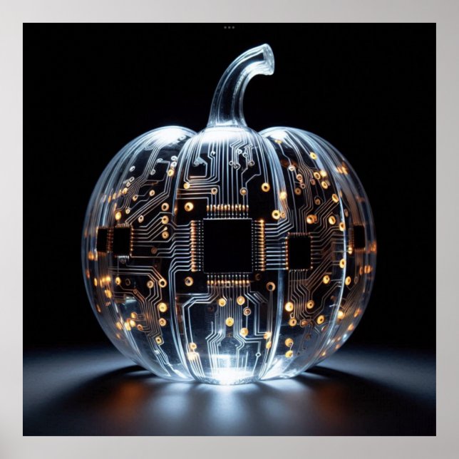 Pumpkin för Black Guld Circuit Board Glass Pumpkin Poster (Framsidan)