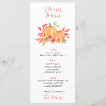 Pumpkin för Blommigten thanksgiving Middag Menu