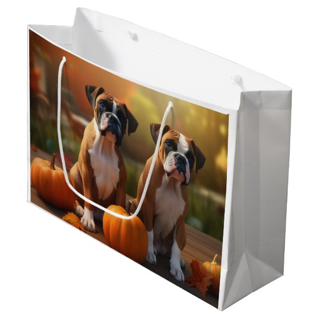 Pumpkin för Boxer Puppy Autumn Delight Pumpkin (Framsidan Vinklad)