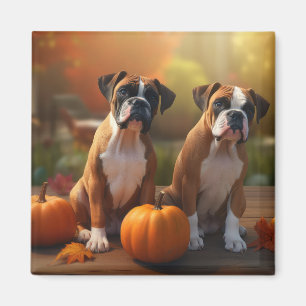 Pumpkin för Boxer Puppy Autumn Delight Pumpkin Magnet