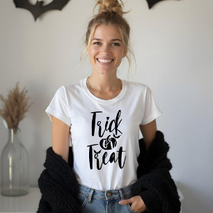 Pumpkin för Bus eller godis Typografisk penselskri T Shirt