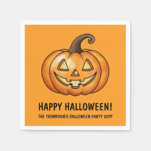 Pumpkin för Cute Orange Halloween med Anpassningsb Pappersservett