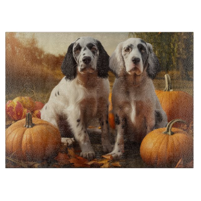 Pumpkin för engelska Setter Puppy Autumn Delight (Framsidan)
