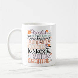 Pumpkin för Family Count-Thanksgivingen för välsig Kaffemugg