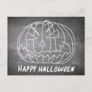 Pumpkin för Halloween 5-chalkboard-utseende Helg Vykort