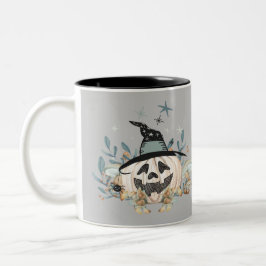 Pumpkin för hösten Sage Cute Witch Två-Tonad Mugg