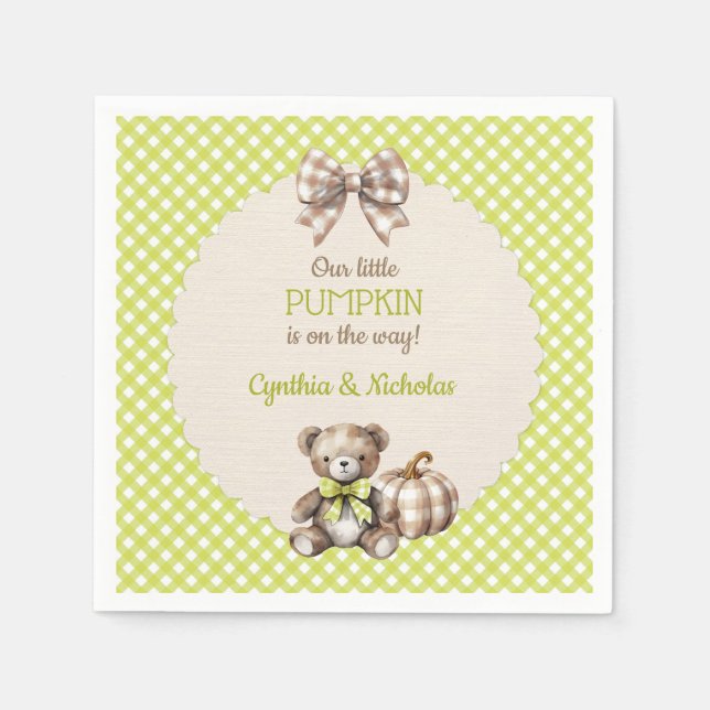 Pumpkin för höststifts Nalle Pappersservett (Framsidan)